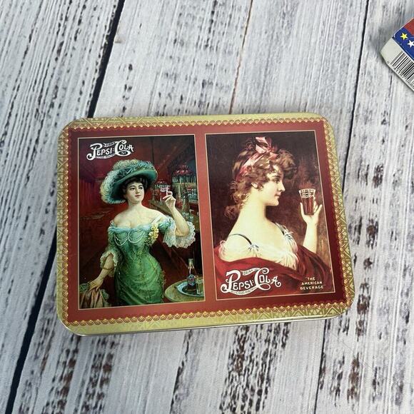 Vintage 1997 Pepsi Cola Hoyle Nostalgic Playing Cards 2 Decks w/ Collector Tin - Picture 6 of 9